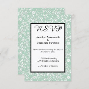 INVITACIÓN ELEGANT SAGE VERDE LACE RSVP
