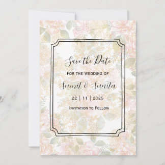 Invitación Elegant Save the Date Wedding Invitation Card