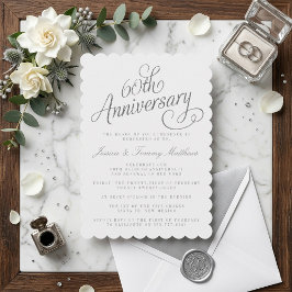 Invitación Elegant Script 60th Diamond Wedding Anniversary