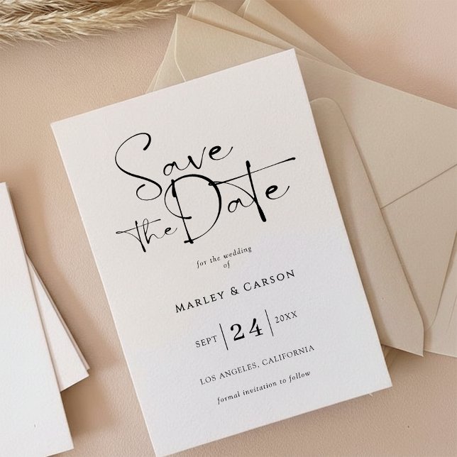 Invitación Elegant Script Calligraphy Save The Date Wedding (Subido por el creador)