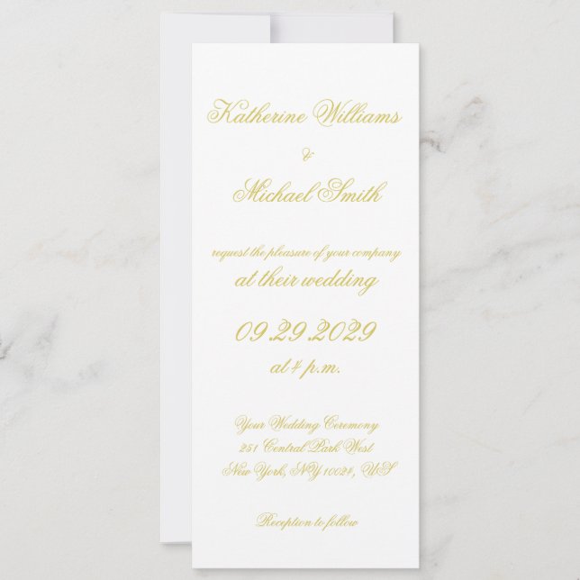 Invitación Elegant Script Island Citrus Yellow Wedding Invite (Anverso)