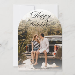 Invitación Elegant Script Modern Arch 1 Photo Christmas Card