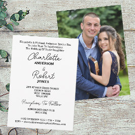 Invitación Elegant Script Mr. and Mrs Photo Boda