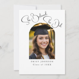 Invitación Elegant Script Photo Graduation Announcement