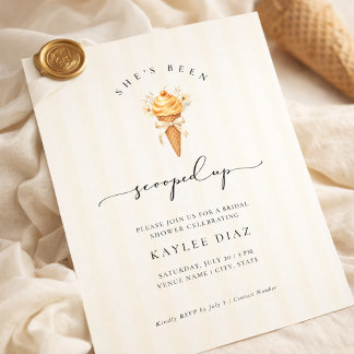 Invitación Elegant Script She’s Been Scooped Up Bridal Shower