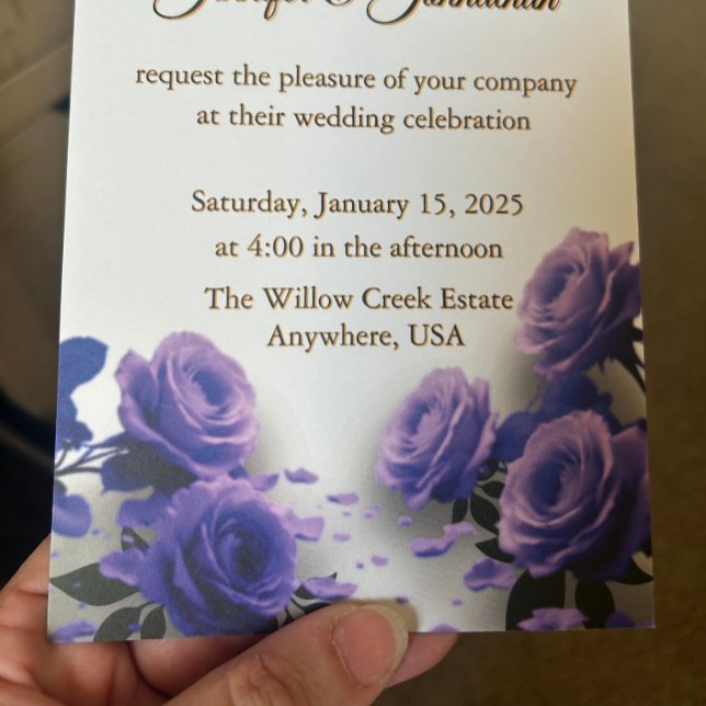 Invitación Elegant Simple Blue Roses Love is in Bloom Wedding (Subido por el creador)