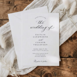 Invitación Elegant Simple Old Money Black and White Wedding