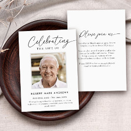 Invitación Elegant Simple Photo Celebration of Life Memorial