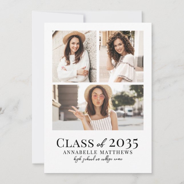 Invitación Elegant Simple Photo Graduation Party (Anverso)
