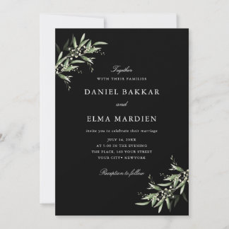Invitación Elegant Simple Rustic Botanical Greenery Wedding