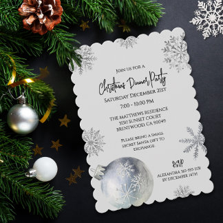 Invitación Elegant Snowy Christmas Holiday Party