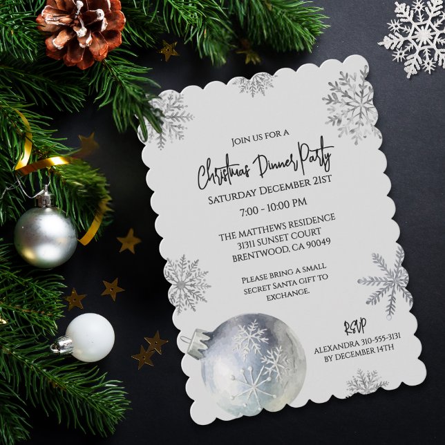 Invitación Elegant Snowy Christmas Holiday Party (Subido por el creador)