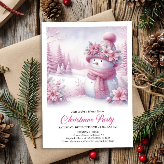 Invitación Elegant Snowy Forest Kids Editable Christmas  (Elegant Snowy Forest Kids Editable Christmas Invitation

)