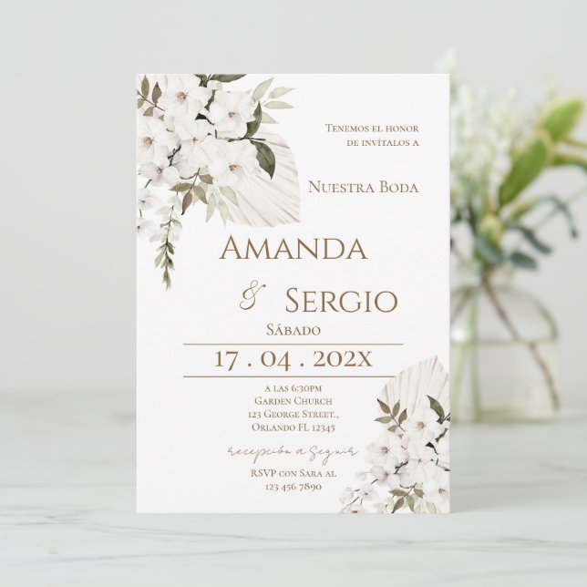 Invitación Elegant Spanish Wedding Invitation (Anverso de pie)