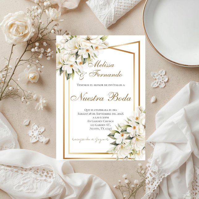 Invitación Elegant Spanish Wedding Invitation (Subido por el creador)
