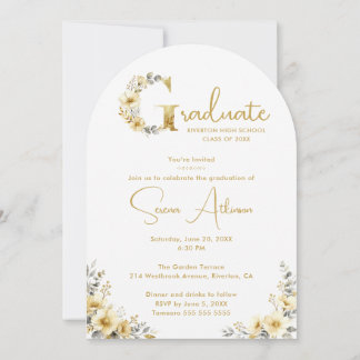 Invitación Elegant Spring Floral Beige Tones Graduation Party