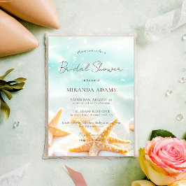 Invitación Elegant Starfish Shell Ocean Beach Bridal Shower