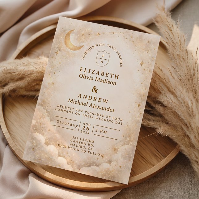 Invitación Elegant Starry Night Wedding (Subido por el creador)