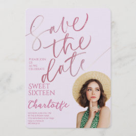 Invitación Elegant Sweet 16 Save the Date Birthday