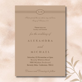 Invitación Elegant Taupe Bible Verse Christian Wedding 