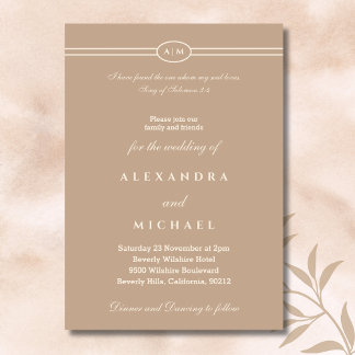 Invitación Elegant Taupe Bible Verse Christian Wedding