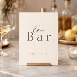 Invitación Elegant Taupe Open Bar Wedding Sign