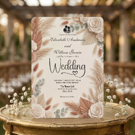 Invitación Elegant Terracotta Boho Chic Wedding