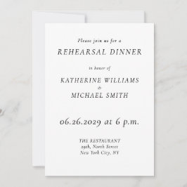 Invitación Elegant Timeless Wedding Rehearsal Invitations