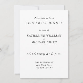 Invitación Elegant Timeless Wedding Rehearsal Invitations