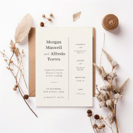 Invitación Elegant Timeline Ceremony & Reception Details 