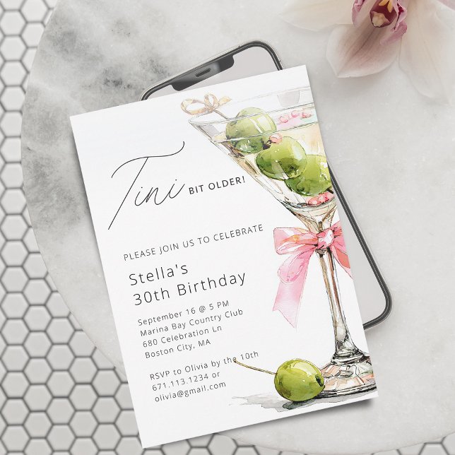 Invitación Elegant Tini Bit Older Birthday Party (Elegant Tini Bit Older Birthday Party Invitation)