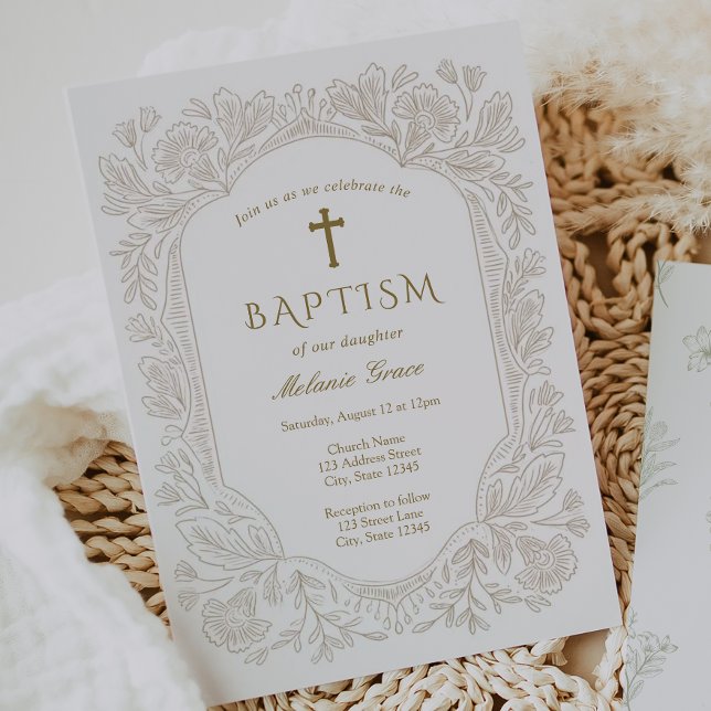 Invitación Elegant Traditional Baptism Invitation (Subido por el creador)