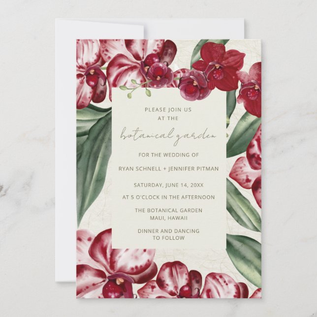 Invitación Elegant Tropical Botanical Garden Wedding  (Anverso)