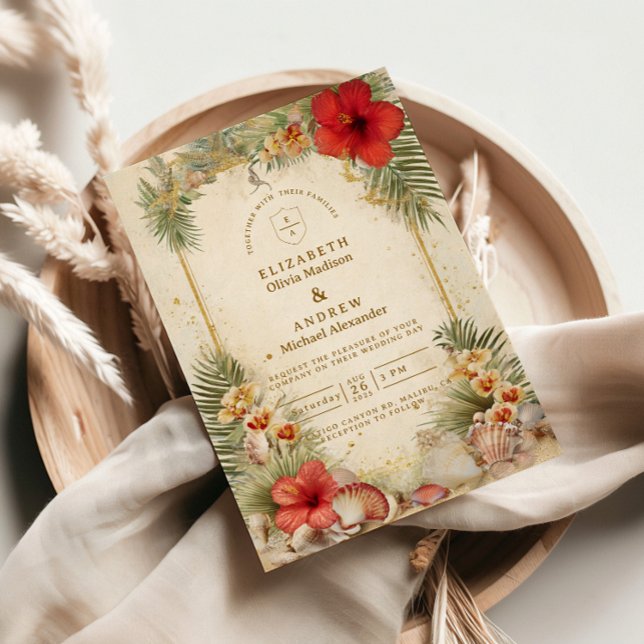 Invitación Elegant Tropical Botanical Wedding (Subido por el creador)