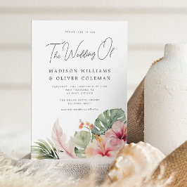 Invitación Elegant Tropical Botanicals Floral Wedding