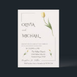 Invitación Elegant Tulip Simple Botanical Wedding<br><div class="desc">Personalize this template with your own details! Choose 'Instant Download' for a high-resolution digital file you can print at home,  or select 'printed' to have them shipped directly to your door.</div>