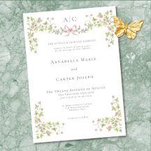 Elegant Victorian Pastel Floral Bow Wedding
