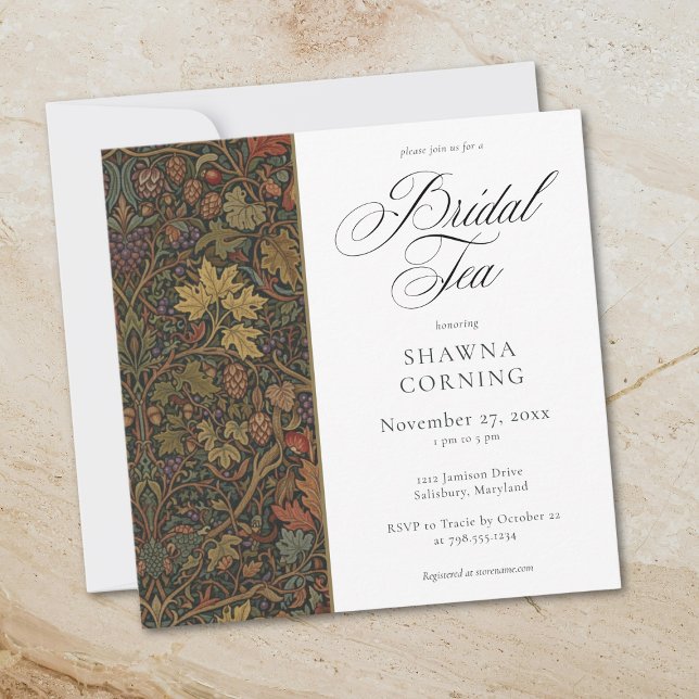 Invitación Elegant Vintage Cottage Botanical Fall Shower Tea (Elegant Vintage Cottage Botanical Fall Shower Tea Invitation)