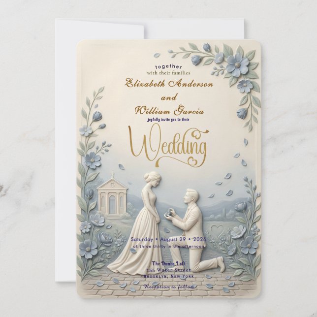 Invitación Elegant Vintage Effect Wedding (Anverso)