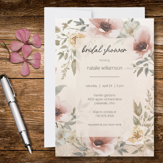 Invitación Elegant Vintage Floral Bridal Shower  (Subido por el creador)
