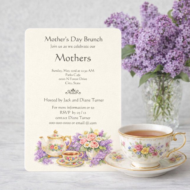 Invitación Elegant Vintage Mother's Day Brunch  (Subido por el creador)