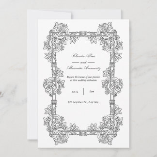 Invitación Elegant Vintage Ornate Frame Wedding Invitation