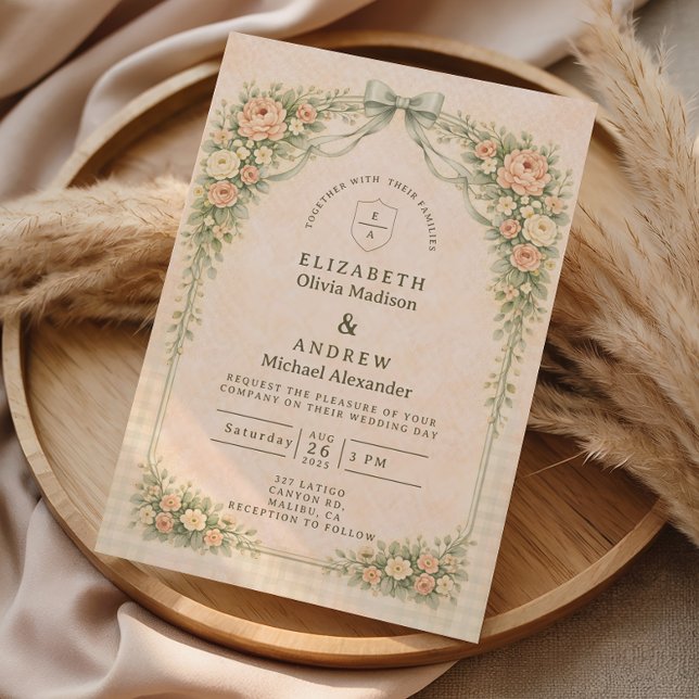 Invitación Elegant Vintage Rose Arch Wedding (Subido por el creador)