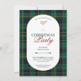 Invitación Elegant vintage Tartan Plaid Christmas Invitation