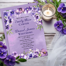 Invitación Elegant Violet Floral Wedding