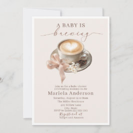 Invitación Elegant Watercolor a baby is brewing coffee brawn