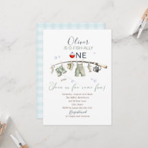 Elegant Watercolor A little fisherman one birthda