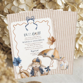 Invitación Elegant Watercolor A little pumpkin oh boy Baby