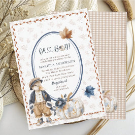 Invitación Elegant Watercolor A little pumpkin oh boy Baby