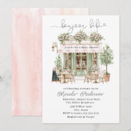 Invitación Elegant Watercolor bonjoor bebe Baby Shower